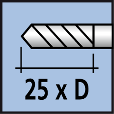 Schneidlänge 25&nbsp;x&nbsp;Durchmesser