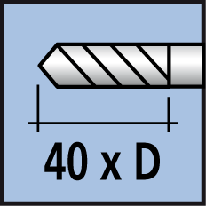 Schneidlänge 40&nbsp;x&nbsp;Durchmesser