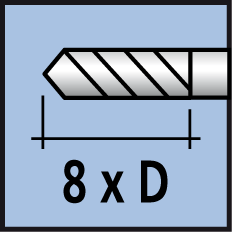 Schneidlänge 8&nbsp;x&nbsp;Durchmesser