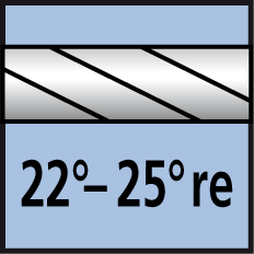 Spiralwinkel 22°-25° rechts