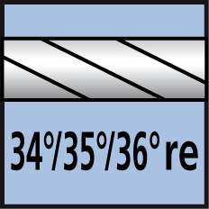 helix angle 34°/35°/36° right hand