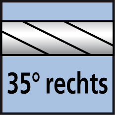 Spiralwinkel 35° rechts