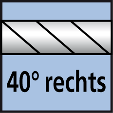 helix angle 40° right hand