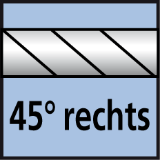 Spiralwinkel 45° rechts