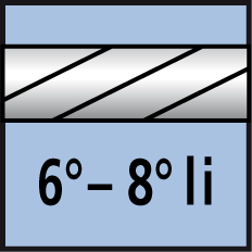 Spiralwinkel 6°-8° links