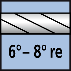 Spiralwinkel 6°-8° rechts