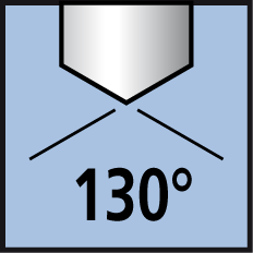 Spitzenwinkel 130°