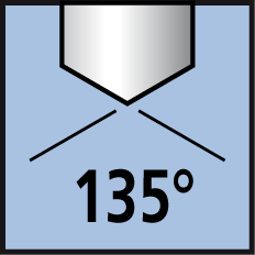 Spitzenwinkel 135°