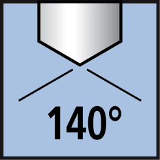 Spitzenwinkel 140°