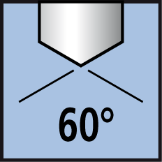Spitzenwinkel 60°
