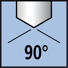 Spitzenwinkel 90°